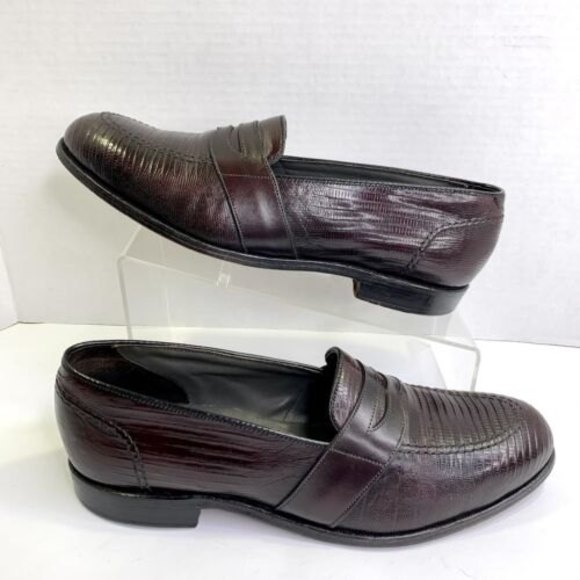 Classics by FOOTJOY Eidechsenlede LIZARD Full Strap Penny Loafer (1980s) Sz 9D
